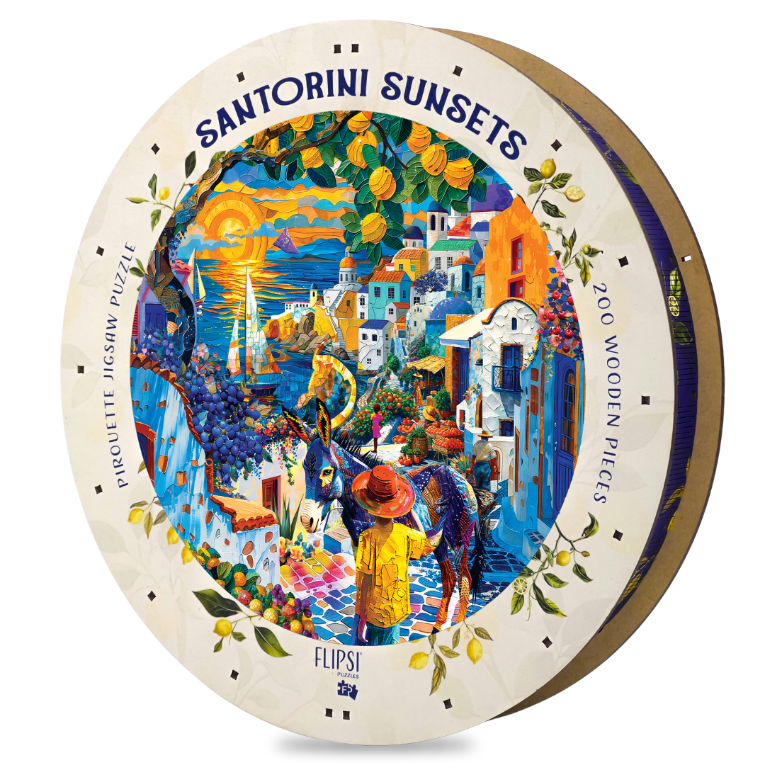 Santorini Sunsets Pirouette Wooden Puzzle