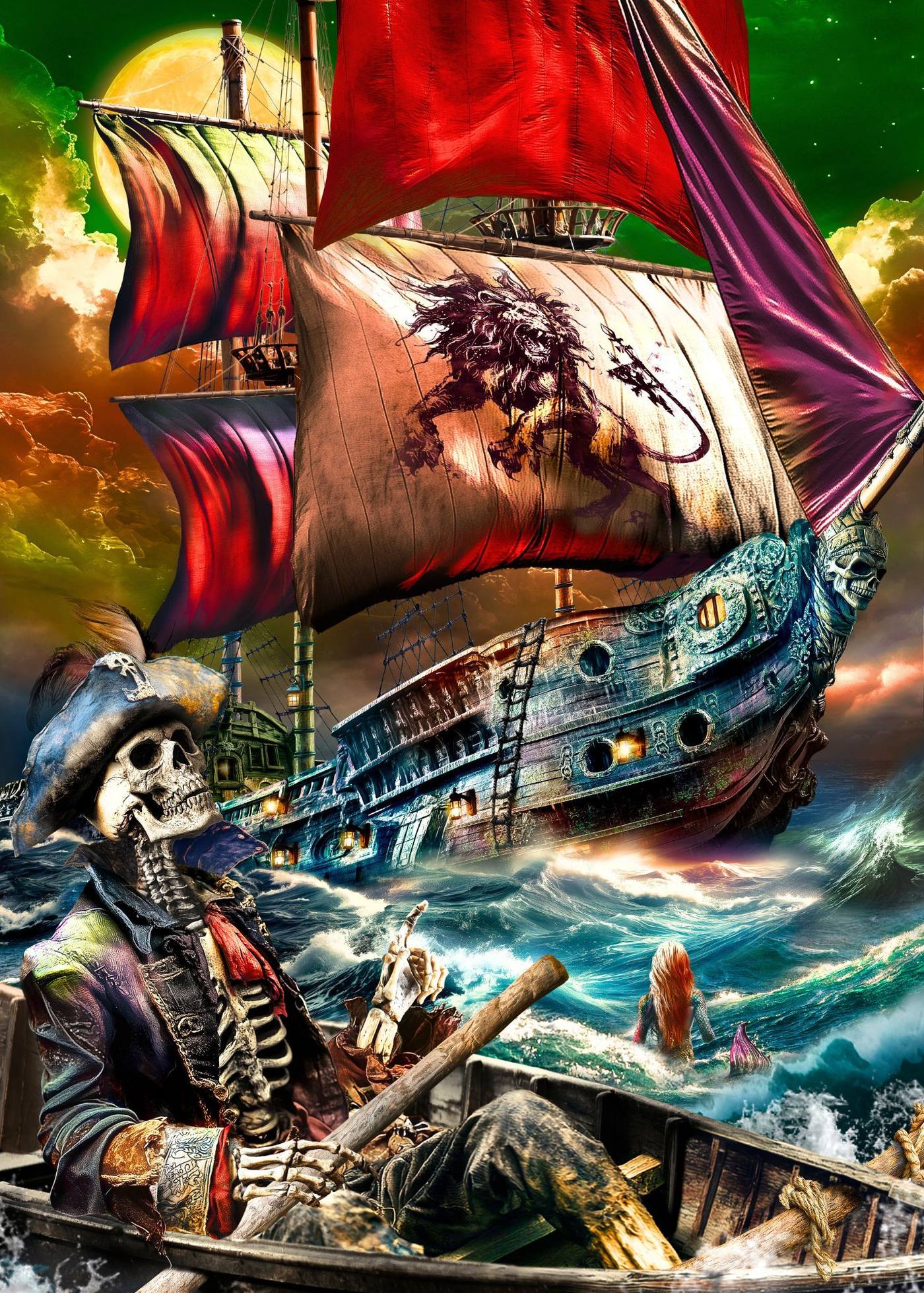 Pirate Ships, Sailing Lion artwork