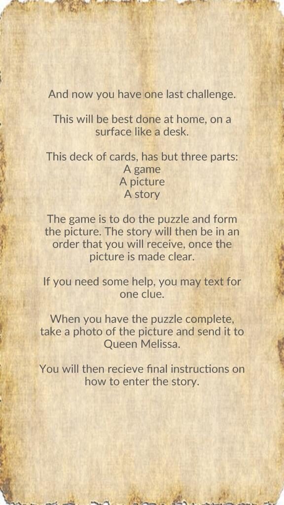 “If you need some help, you may text for one clue.”